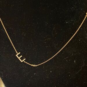 TAI E CZ Gold Initial Necklace